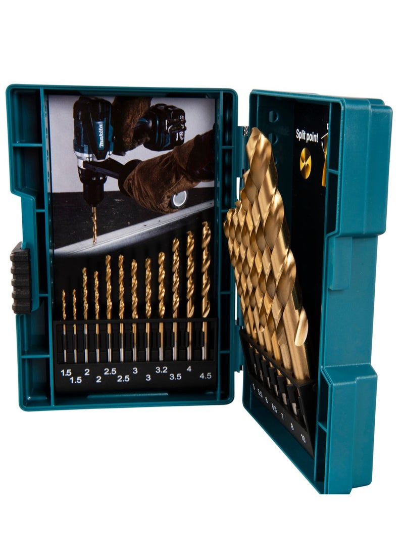 Makita Power Tools Makita B-67795 Metal Drill Bit Set HSS TiN 19 Pieces for Metal Drilling 1.5-10mm Cylindrical Shank  - Image 2