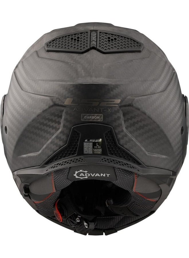 LS2 ADVANT X Carbon Modular Motorcycle Helmet Solid Matt Carbon Size M | Flip-Up 180° Carbon Fiber Helmet - Image 2