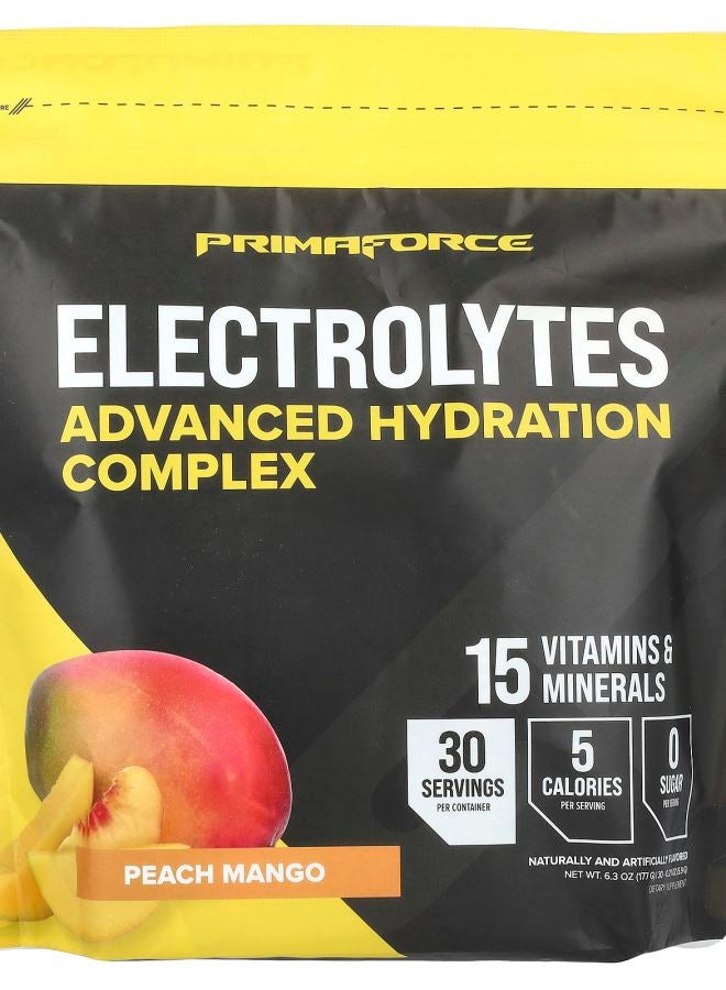 Primaforce Electrolytes Advanced Hydration Complex Peach Mango 30 Packets 0.21 oz (5.9 g) Each