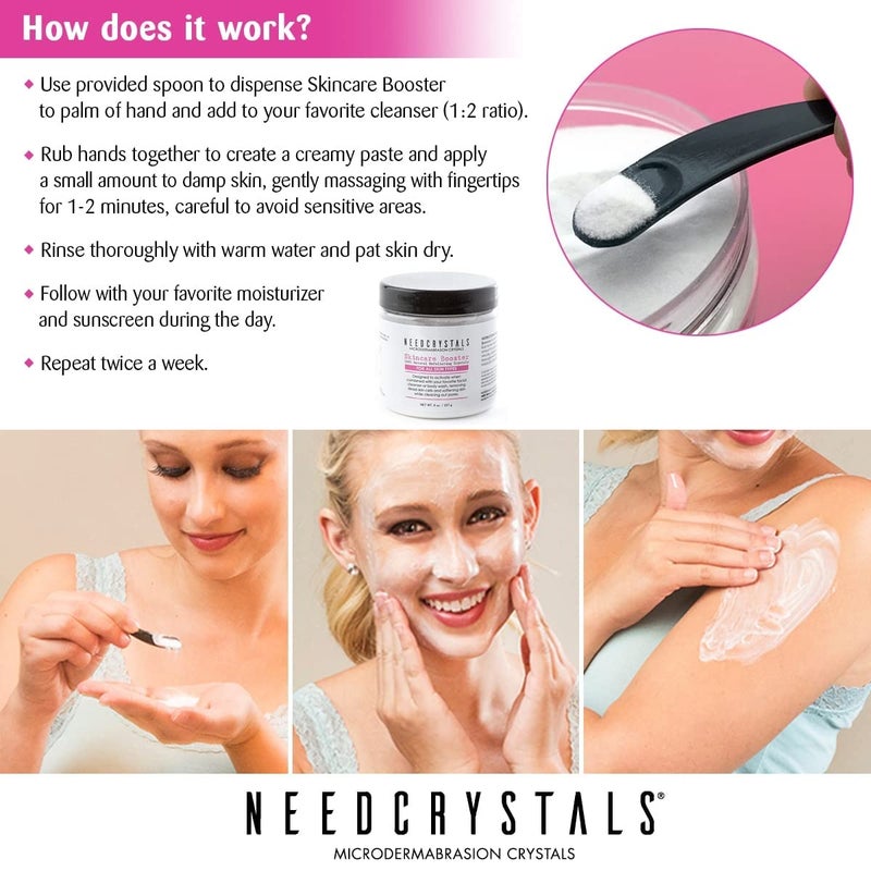 NeedCrystals كريستالات نيد كريستالز للتقشير المجهري - مقشر وجه منزلي الصنع. مقشر طبيعي للوجه للبشرة الباهتة أو الجافة يحسن الندبات، الرؤوس السوداء، حجم المسام، التجاعيد، العيوب وملمس البشرة 4 أوقية / 113 جرام. - Image 3
