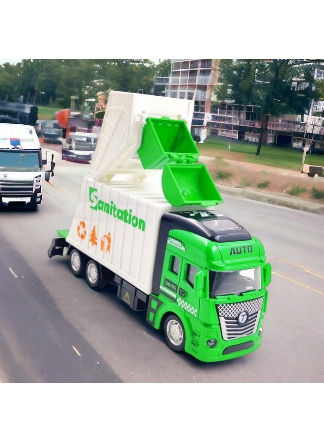 بلس بوينت شاحنة قمامة معدنية مصبوبة من PLUSPOINT، شاحنة إدارة النفايات مع سلة المهملات، شاحنة إعادة تدوير القمامة، ألعاب للأطفال الأولاد (شاحنة قمامة) - Image 3