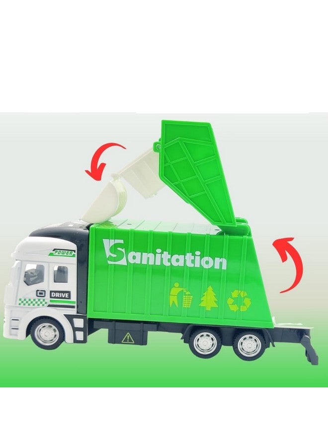 بلس بوينت شاحنة قمامة معدنية مصبوبة من PLUSPOINT، شاحنة إدارة النفايات مع سلة المهملات، شاحنة إعادة تدوير القمامة، ألعاب للأطفال الأولاد (شاحنة قمامة) - Image 5