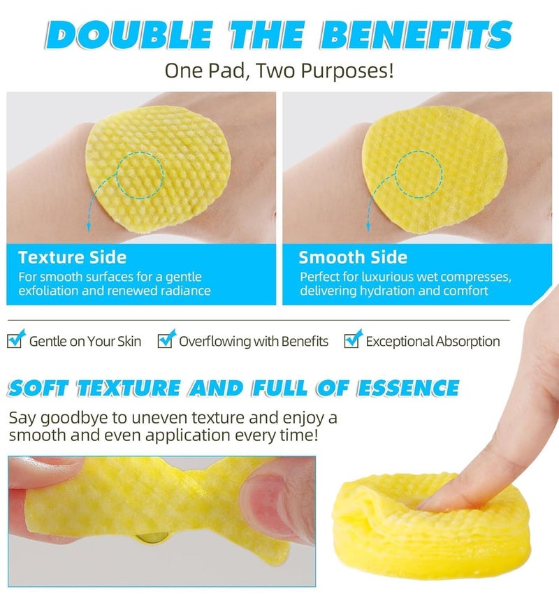 ZEVESTY Kojic Acid And Turmeric Cleansing Pads Acne Prevention, Skin Brightening With Vitamin B5 Turmeric Foaming Exfoliating For Face All Skin Types Cleansing Foaming Pads -60 pcs - Image 4