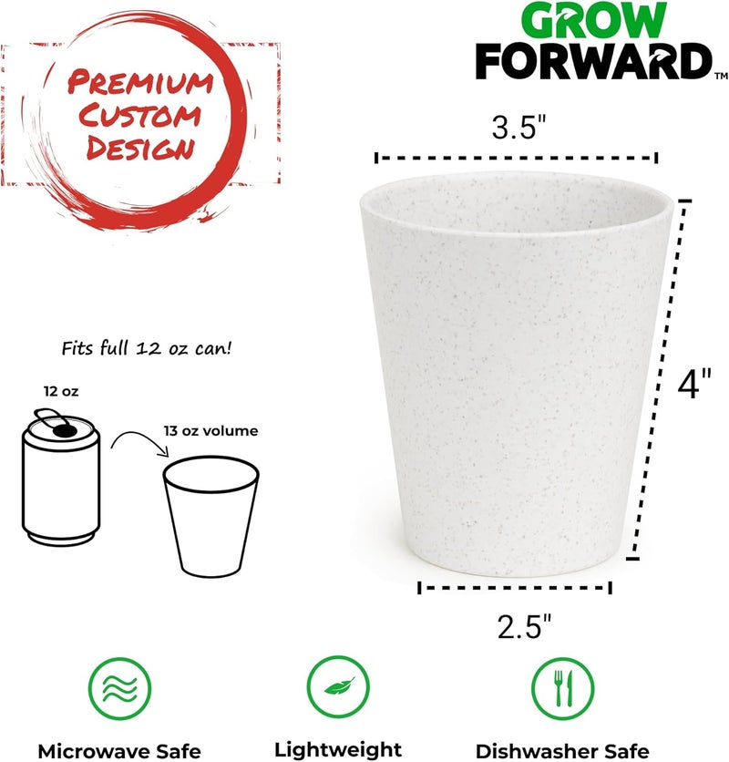 Grow Forward Premium Wheat Straw Cups  13  20 oz Unbreakable BPA Free Hard Plastic Cups  Reusable Lightweight Plastic Drinking Glasses for Kitchen Outdoor Water Camping RV  Moonlight - Image 3