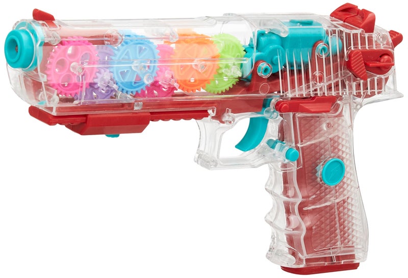 Negi Gear Gun Mechanical Gear Structure Transparent Barrel Comfortable Feel Gear Rotation for Kids Transparent Barrel Comfortale Feel Gear Rotation - Image 1