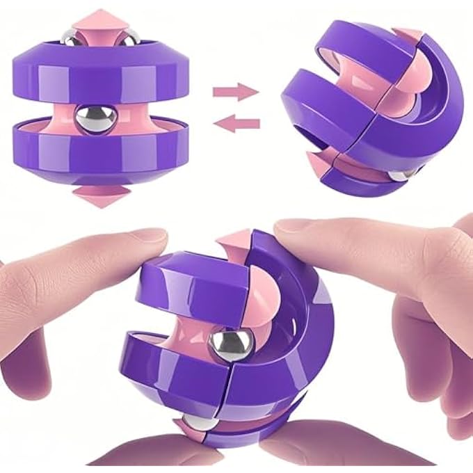 wagkew 4PCS Gear Ball 3D Printed Spin Ball or Cube Fidget Toy, 2.6 Inch Gear Sphere Fidget Toy,Fidget Gear Sphere Toy for Stress and Anxiety Relief, Gear Sphere Desk Toy for Adults & Kids - Image 4