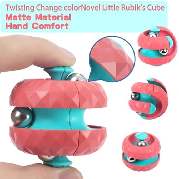 wagkew 4PCS Gear Ball 3D Printed Spin Ball or Cube Fidget Toy, 2.6 Inch Gear Sphere Fidget Toy,Fidget Gear Sphere Toy for Stress and Anxiety Relief, Gear Sphere Desk Toy for Adults & Kids - Image 3