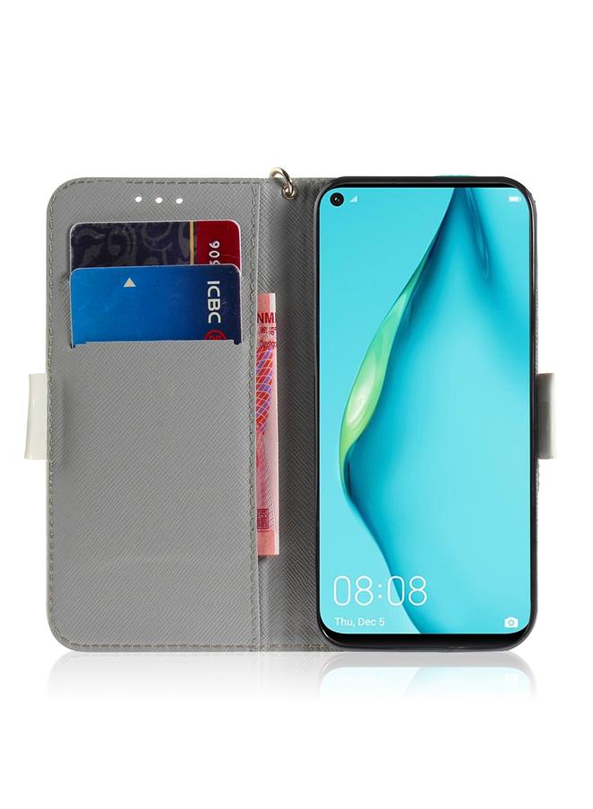 اس-توب جراب لهاتف Huawei nova 7i، جراب جلدي أفقي قابل للطي برسومات ثلاثية الأبعاد مع حامل وفتحة للبطاقات ومحفظة وحبل - Image 5