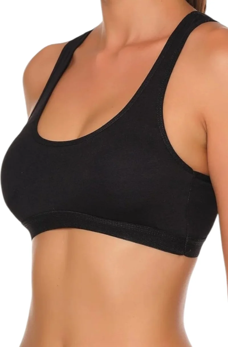 Tezzgelsin Women's Thick Strap Padded Rambo Bustier Sports Undershirt 3 Piece Set