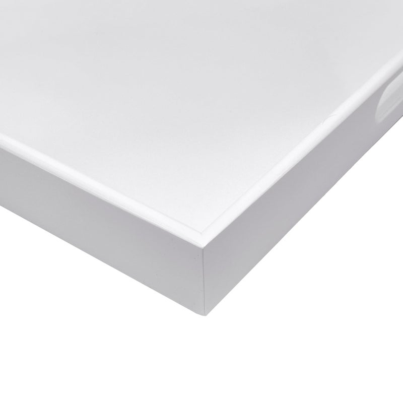 Bamboo Bam & Boo 20" x 20" x 2" Square Natural Bamboo Ottoman Tray with Handles, White - Image 3