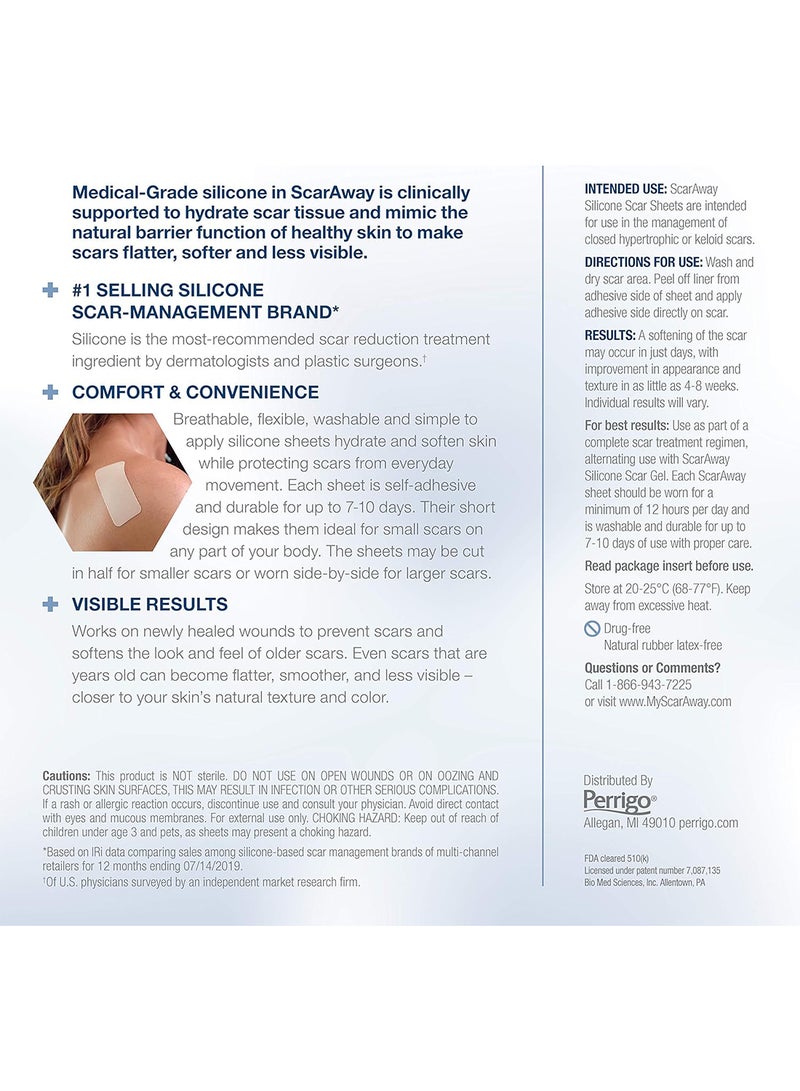 scaraway Professional Grade Silicone Scar Treatment Sheets 1.5 X 3 8Count - Image 4