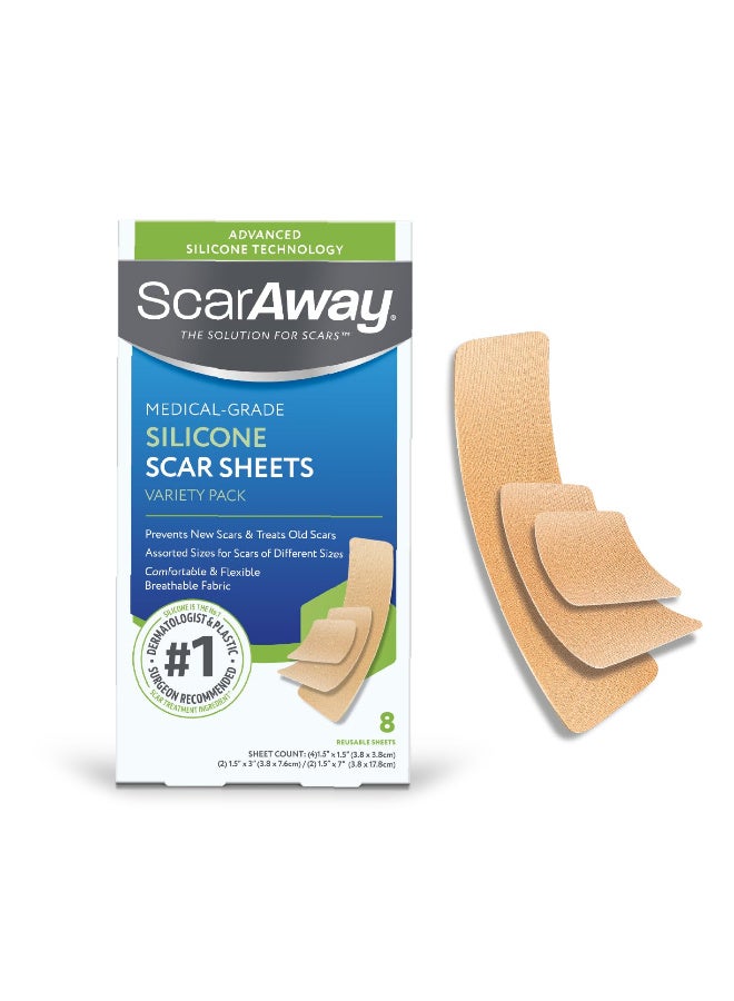 scaraway Professional Grade Silicone Scar Treatment Sheets 1.5 X 3 8Count - Image 1