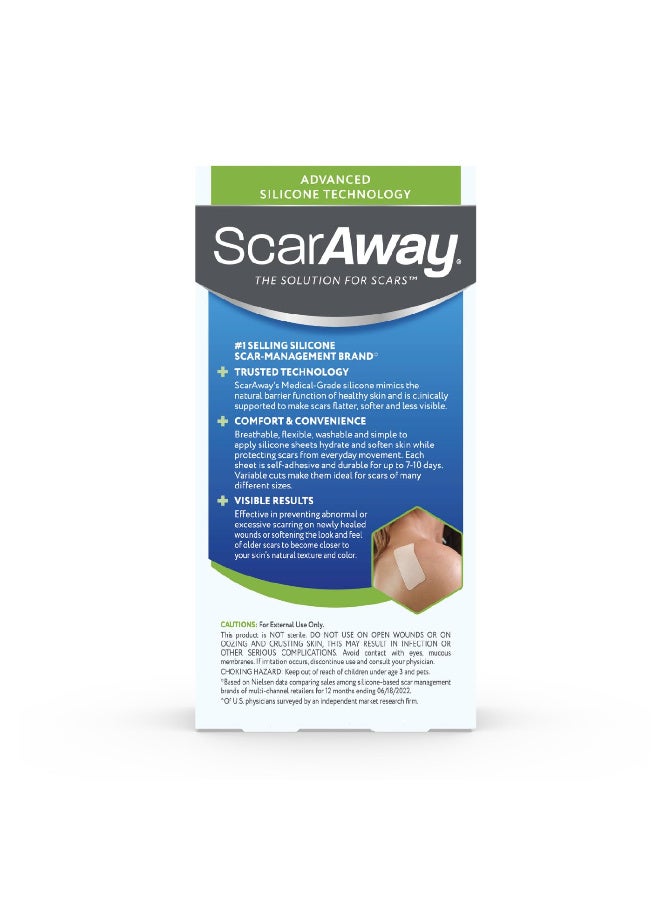 scaraway Professional Grade Silicone Scar Treatment Sheets 1.5 X 3 8Count - Image 2