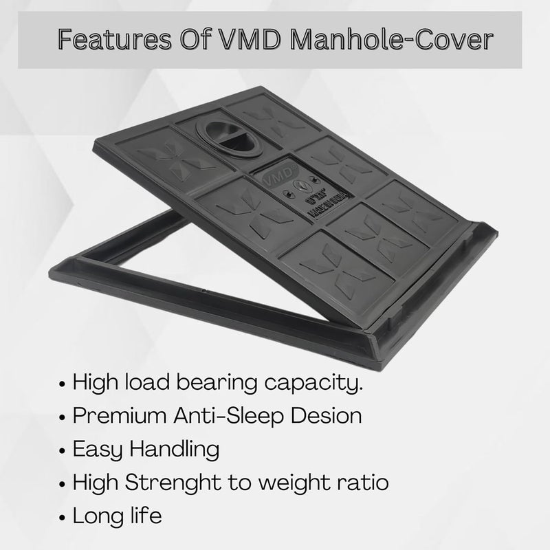 VMD Heavy Duty Manhole Cover for All Purposes Chamber Cover Sump Cover Water Tank Cover 1 PCS PVC 10 X 10 - Image 4