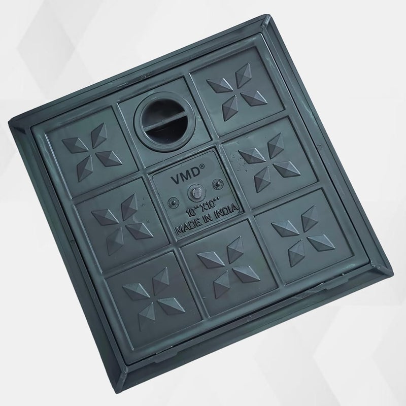 VMD Heavy Duty Manhole Cover for All Purposes Chamber Cover Sump Cover Water Tank Cover 1 PCS PVC 10 X 10 - Image 1