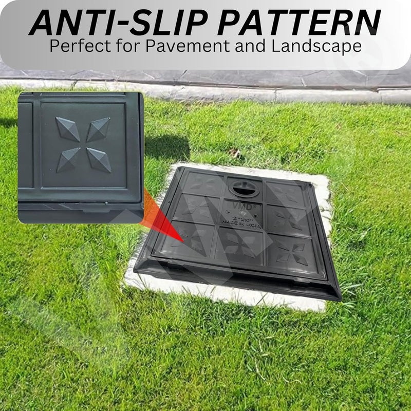 VMD Heavy Duty Manhole Cover for All Purposes Chamber Cover Sump Cover Water Tank Cover 1 PCS PVC 10 X 10 - Image 5