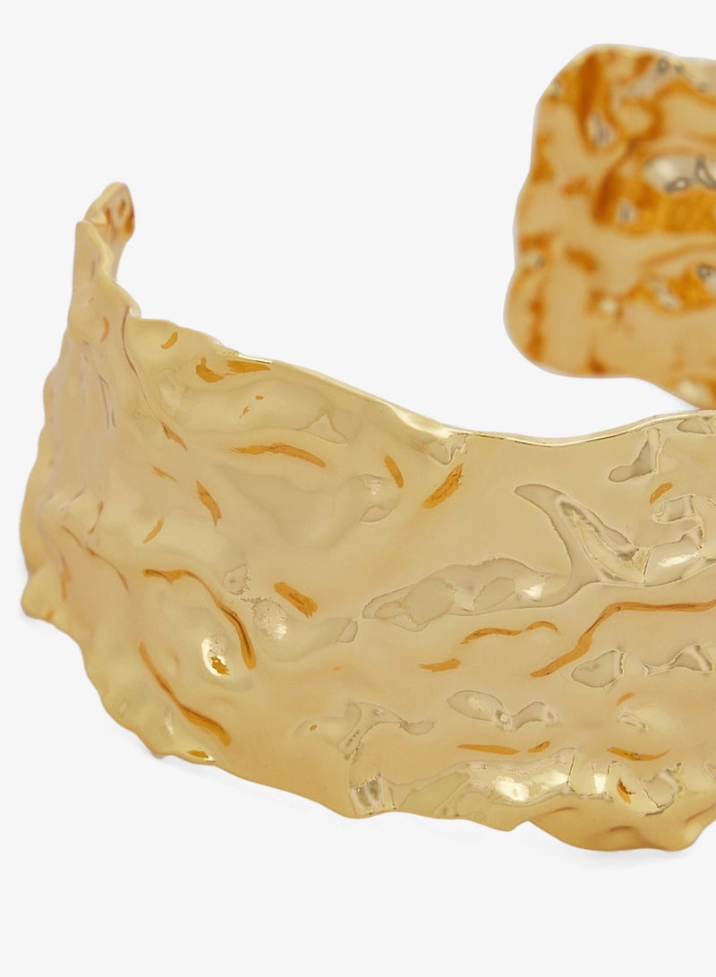 ايلا سوار معدني ذهبي مطروق - Image 3