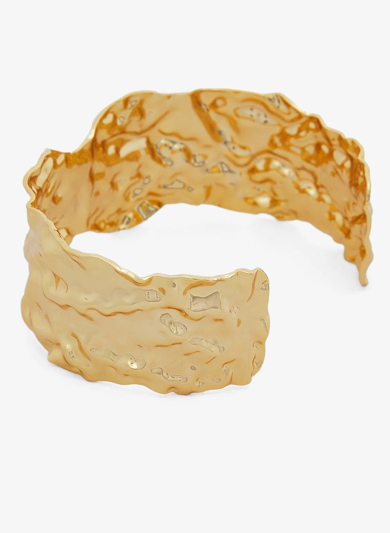 ايلا سوار معدني ذهبي مطروق - Image 2