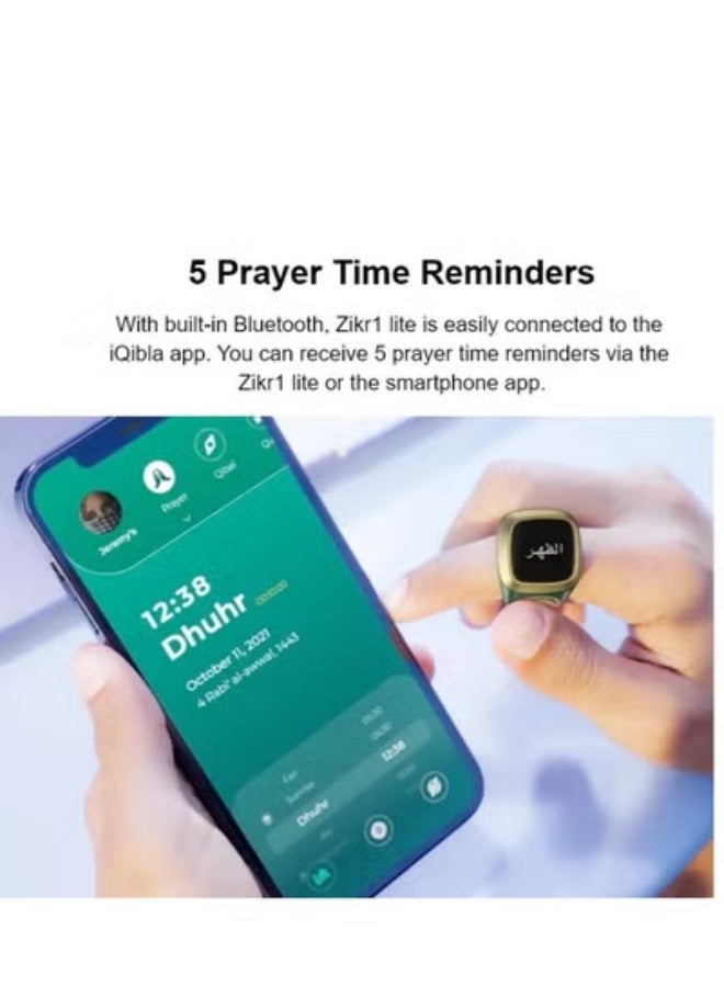 GULFLINK Smart Tasbih Zikr Ring Muslim Prayer Prayer Timing Reminder OLED Display Tasbih Counter Smart Ring Wearable Technology Waterproof - White(22mm) - Image 3