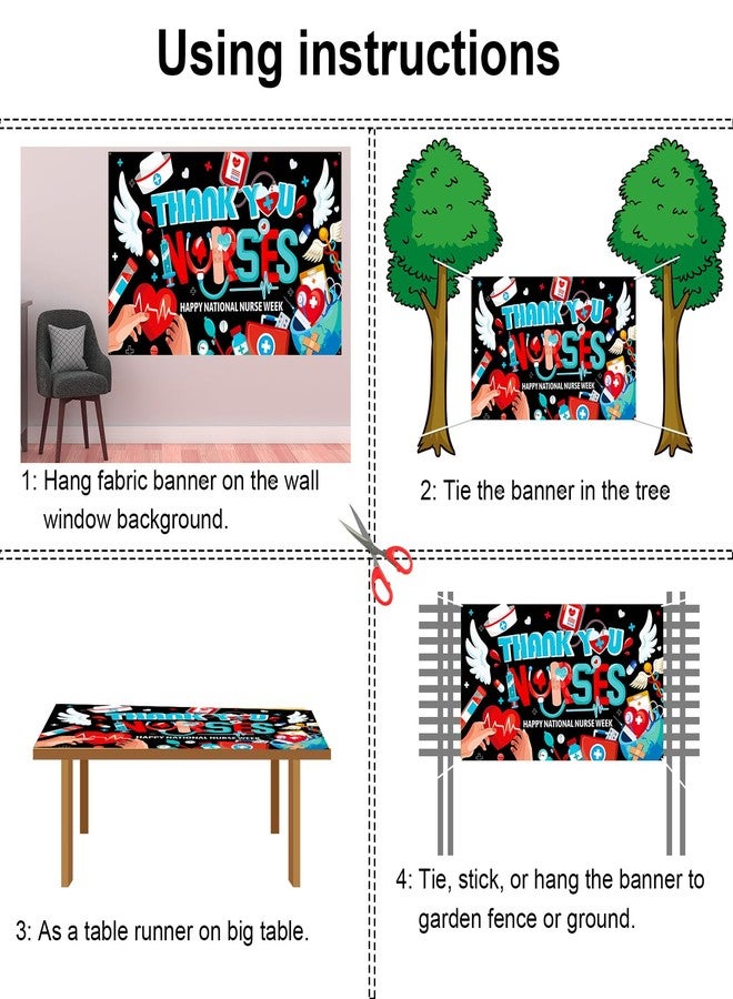 هواف لافتة خلفية "شكرًا للممرضات" من HOWAF 2025 لتزيين أسبوع تقدير الممرضات، لافتة خلفية "شكرًا للممرضات" لمستلزمات أسبوع الممرضات السعيد، لافتة اليوم الوطني للممرضات بتصميم "شكرًا للتمريض" - Image 3