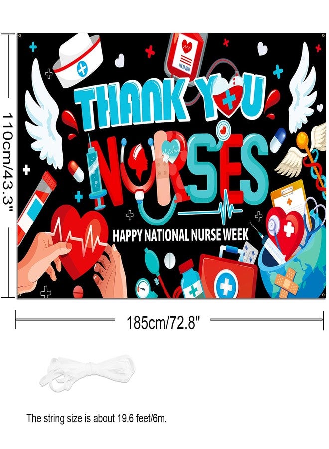 هواف لافتة خلفية "شكرًا للممرضات" من HOWAF 2025 لتزيين أسبوع تقدير الممرضات، لافتة خلفية "شكرًا للممرضات" لمستلزمات أسبوع الممرضات السعيد، لافتة اليوم الوطني للممرضات بتصميم "شكرًا للتمريض" - Image 2