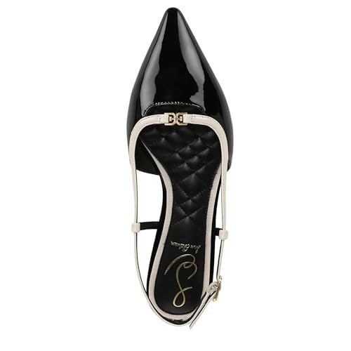 Sam Edelman Women's Cohen Ballet Flat Black Patent/Alpine Ivory 7 Medium - Image 2
