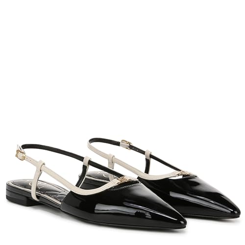 Sam Edelman Women's Cohen Ballet Flat Black Patent/Alpine Ivory 7 Medium - Image 1