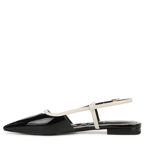 Sam Edelman Women's Cohen Ballet Flat Black Patent/Alpine Ivory 7 Medium - Image 4