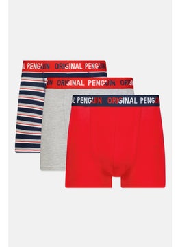 Original Penguin Men 3 Piece Brand Logo Trunks, Multicolor  - Image 1