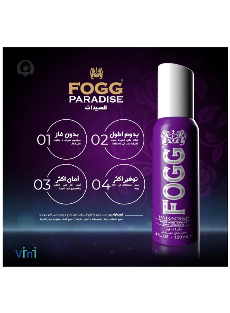 FOGG Paradise Fragrance Body Spray for Women (120ml) - Long-Lasting Fresh Floral Scent - Image 2