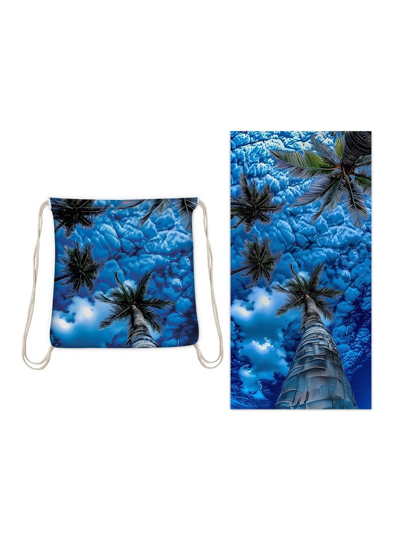 general Creative 2-in-1 Beach Towel, Foldable Printed Beach Towel with Storage Bag Function - Image 1