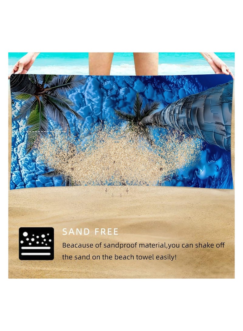 general Creative 2-in-1 Beach Towel, Foldable Printed Beach Towel with Storage Bag Function - Image 4