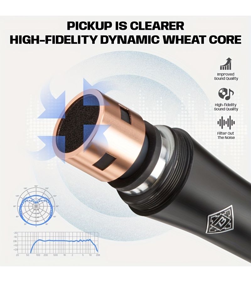 ميكروفون ديناميكي M80 XLR أسود احترافي للاستوديو والعروض الحية، ميكروفون كارديويد للغناء والبث الصوتي والتسجيل - Image 3