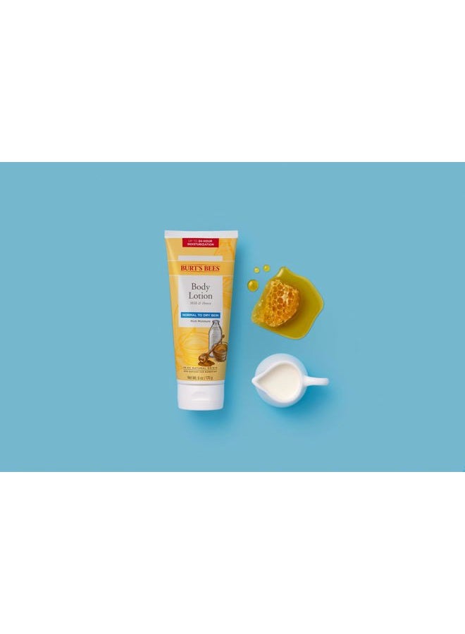Burt's Bees Stocking Stuffers, Body Lotion Christmas Gifts With Milk and Honey, Moisturizing Lotion for Normal to Dry Skin, 98.6 Percent Natural Origin Skin Care, 6 oz. Bottle (3-Pack) - Image 5