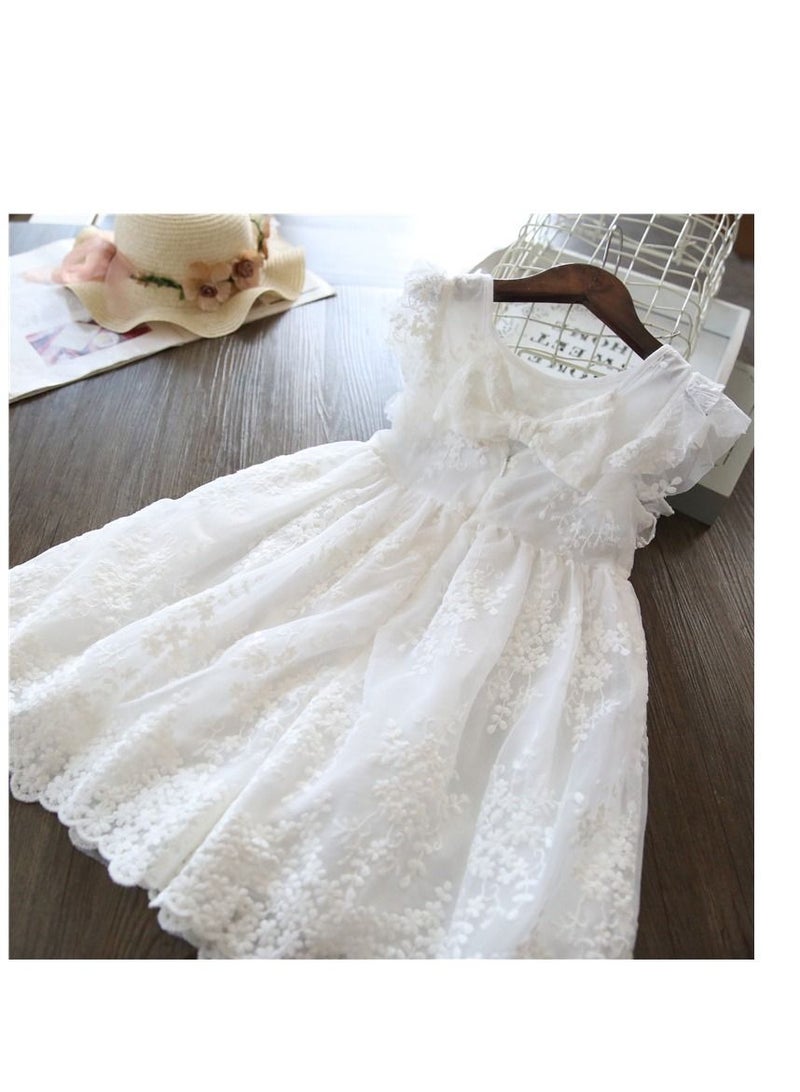 Fashionable Cute Girls Dresses White 
