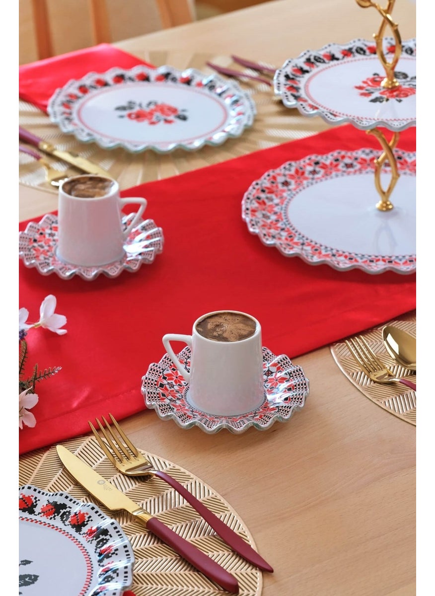 Glore - Carmine Glass Coffee Set for 6 People - Image 1