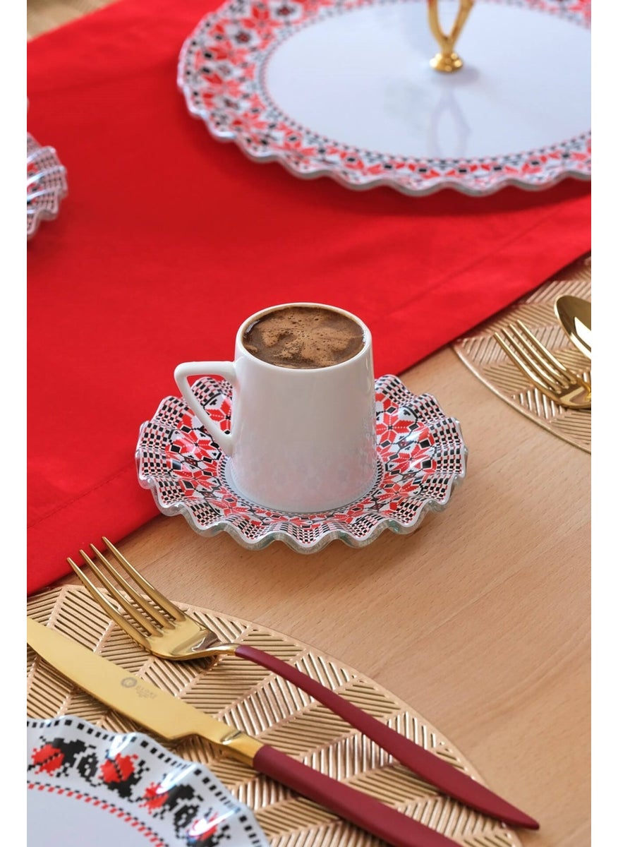 Glore - Carmine Glass Coffee Set for 6 People - Image 1