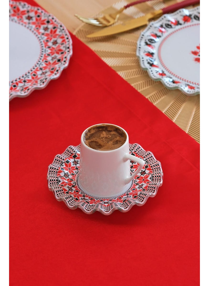 Glore - Carmine Glass Coffee Set for 6 People - Image 1