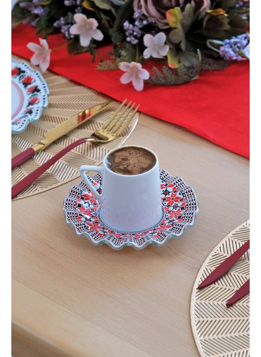 Glore - Carmine Glass Coffee Set for 6 People - Image 1