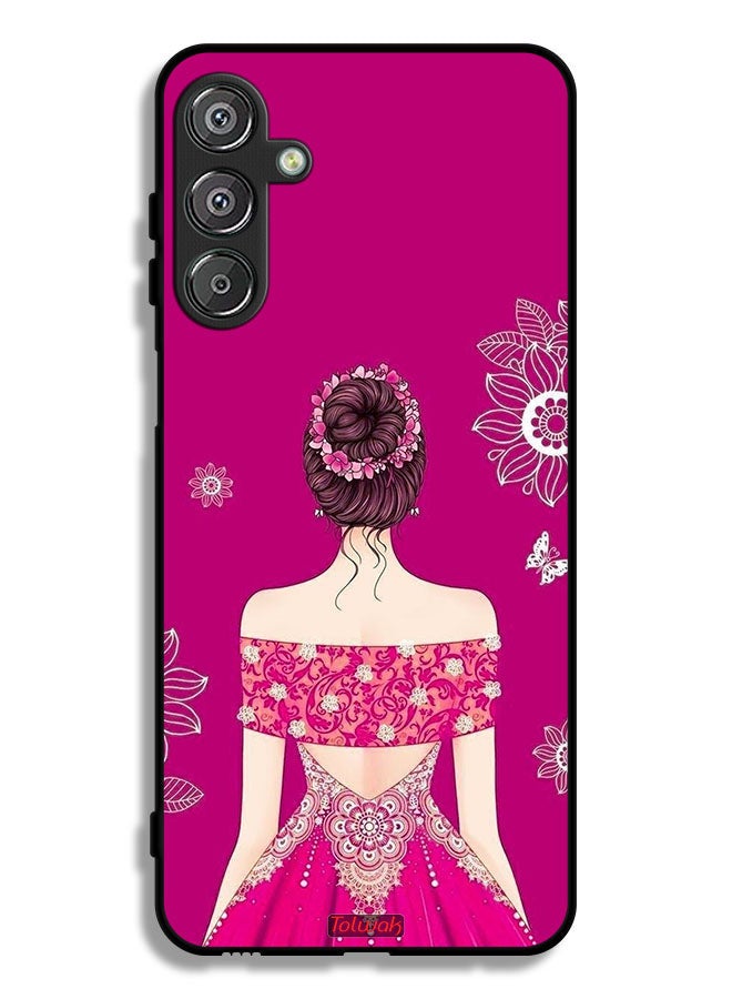 Tolwak Samsung Galaxy F36 Protective Case Cover Girl And Flowers Art - Image 1