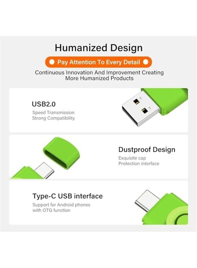 128 جيجابايت أورانج نوع C 2 في 1 USB OTG محرك أقراص مزدوج USB 2.0 وحدة ذاكرة فلاش - Image 5