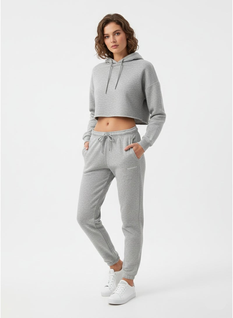 McKenzie Women’s Jogger Pants – Soft Cotton Blend Drawstring Trousers in Grey - Image 2