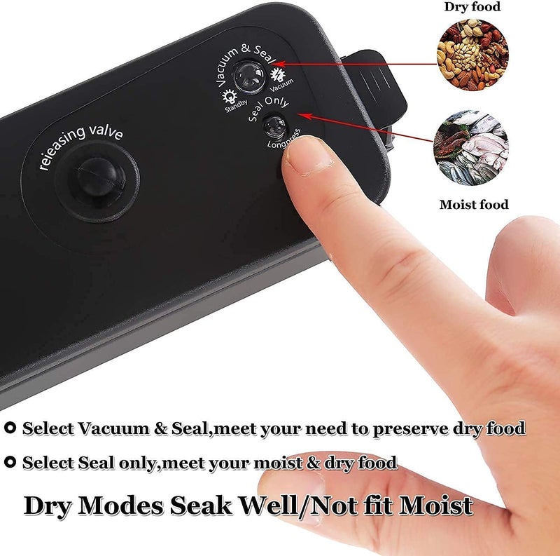 Dhanuom Vacuum Sealer Food Saver Vacuum Sealer Machine One Touch Automatic For Food Preservation Dry Wet Food Modes Slim Compact Design Dry fruit packet sealing1 PcsMulticolor - Image 2