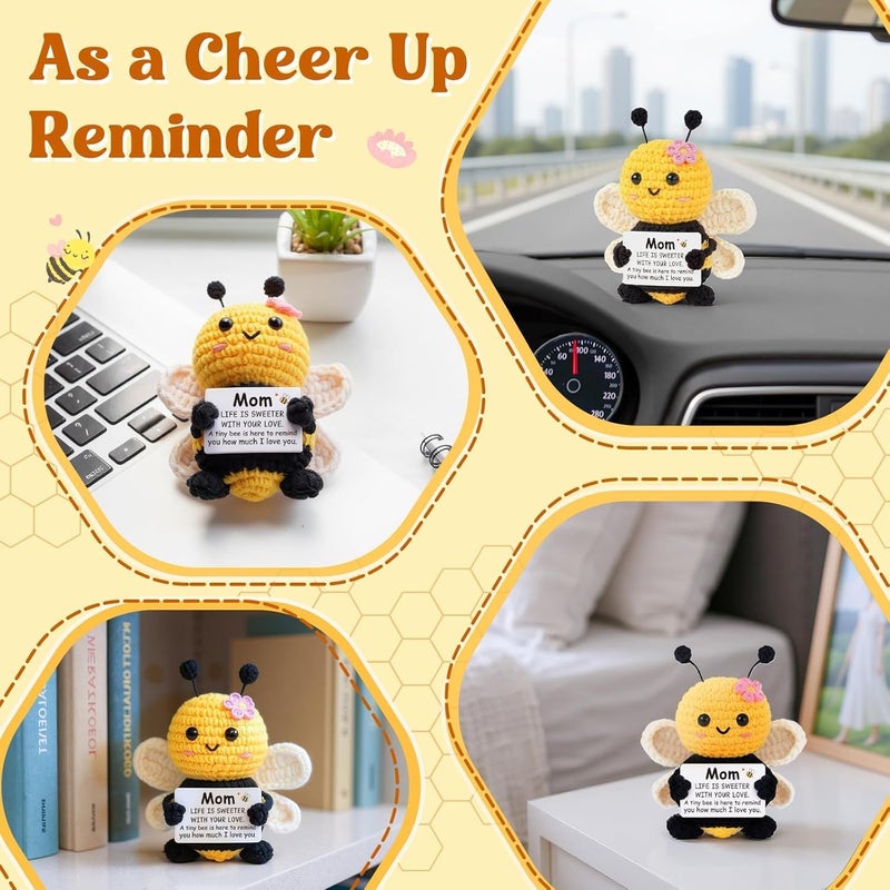 Gleevera Gifts for Mom from Daughter Son, Mom Gifts for Christmas Birthday - Cute Handmade Crochet Bee - Valentines Mother Day Bonus Step Mother In Law, I Love You Mama Present, Emotional Support Crochet Decor - Image 5