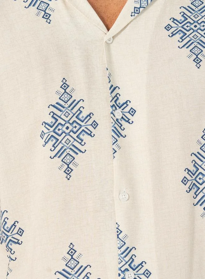Styli Relaxed Fit Printed Shirt