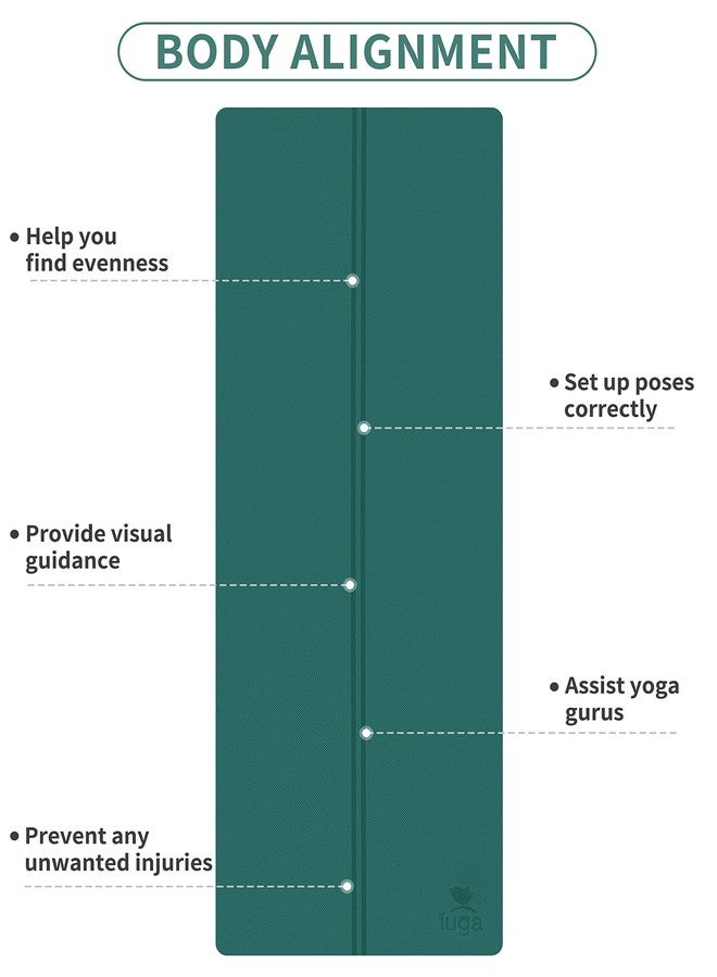 IUGA Eco Friendly Yoga Mat with Alignment Lines, Free Carry Strap, Non Slip TPE Yoga Mat for All Types of Yoga, Extra Large Exercise and Fitness Mat Size 72”X26”X1/4" - Image 2