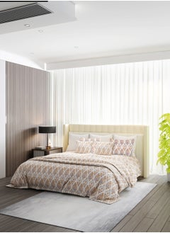 Raymond Raymond Home King Flat Sheet Bedsheet 140 Thread Count Luxirious Mercerised 100% Long Staple Cotton Bedding Printed Percale Weave Finish Bed Linen with 2 Pillow Case -Royal (274 * 274 CM)  - Image 1