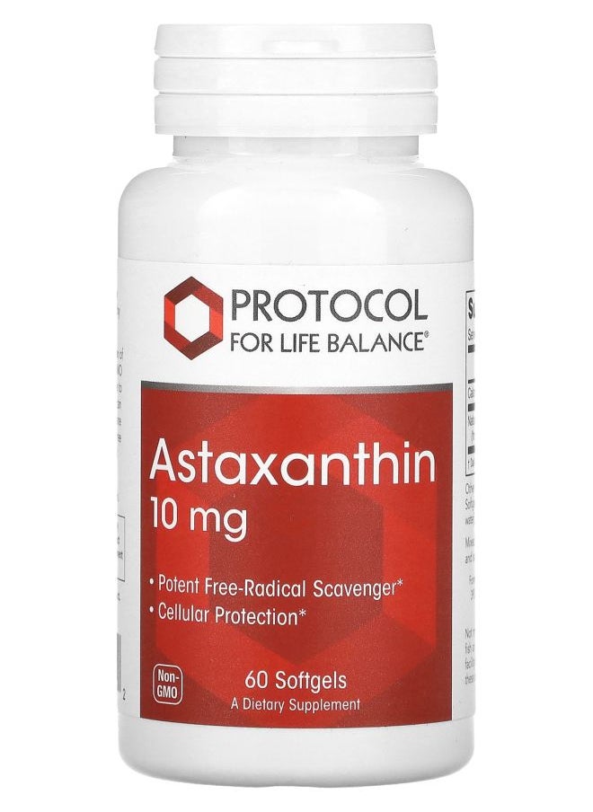 Protocol For Life Balance Astaxanthin 10 mg 60  Softgels 