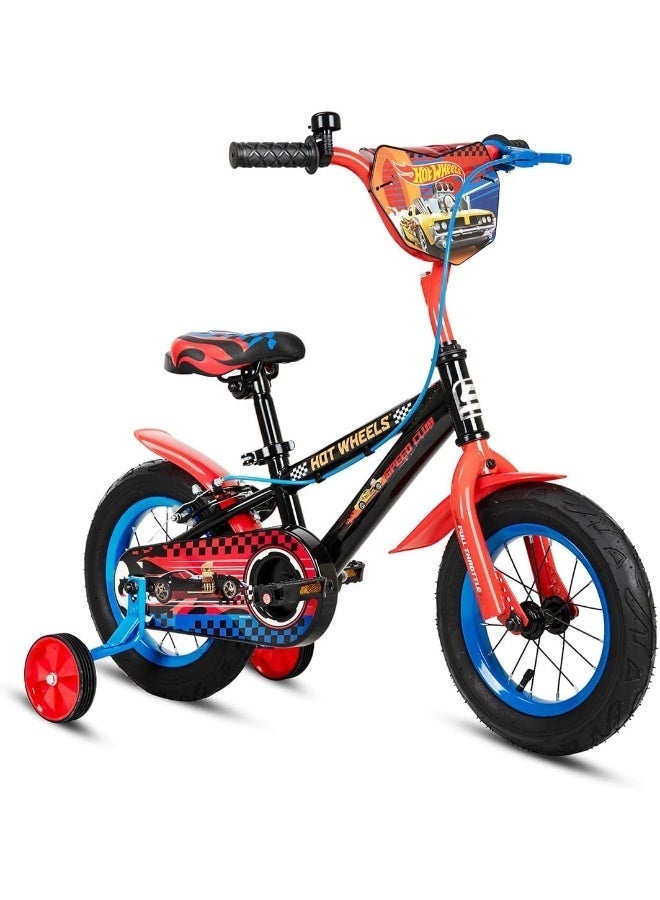 Hot Wheels Speed Club Bicycle for Kids – Official Licensed Bike with Adjustable Seat, Removable Training Wheels & Mudguards – Safe, Stylish Ride for Little Racers
