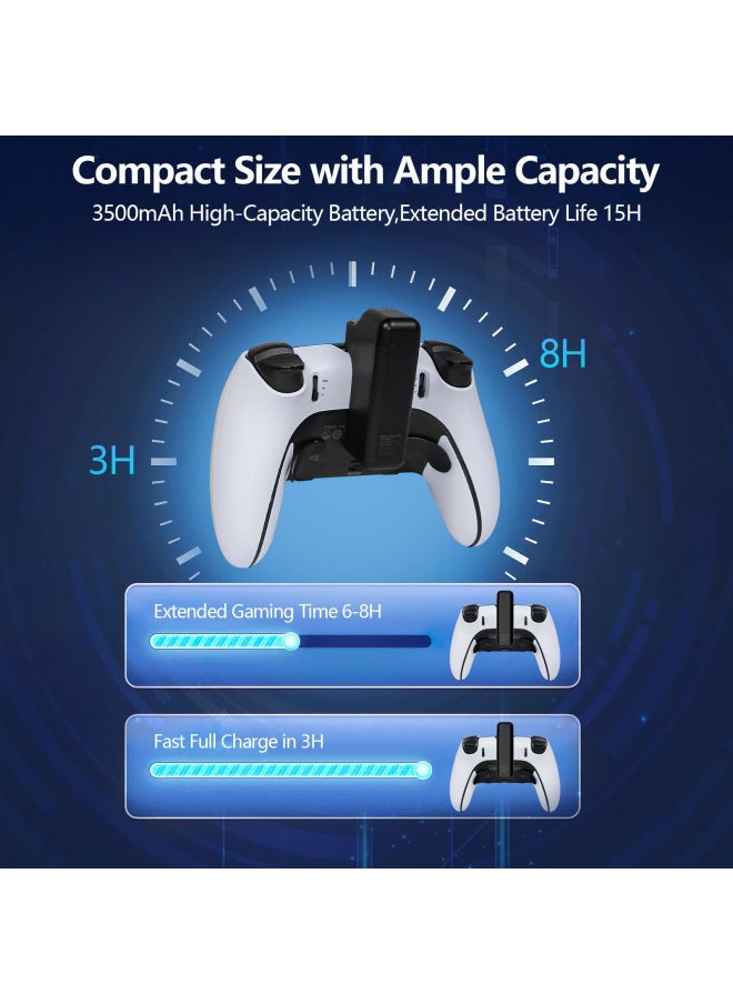 AMAZEAR - PS5 DualSense Edge Controller Battery Pack,3500mAh Fast Charging, Portable Wireless Charger - Rechargeable Battery Pack for PlayStation5 DualSense Edge Controller, Extra Battery Life, Ps5 Accessories - Image 1